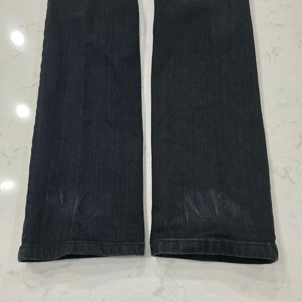 Tory Burch Super Skinny Jeans Black Denim Logo Hardware Womens Size 29